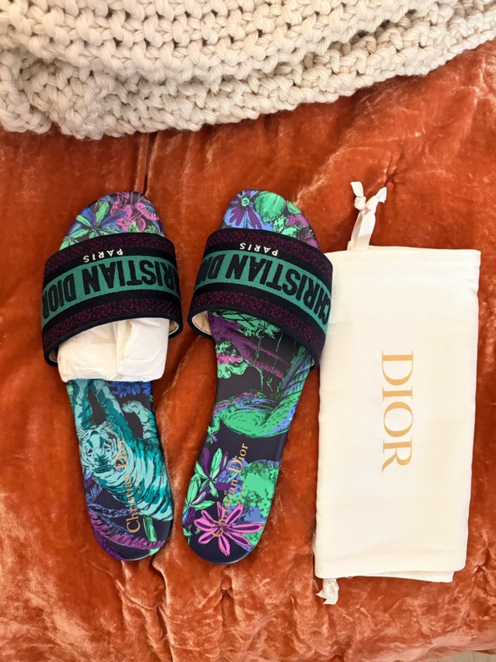 NWT Dior Dway Sandals in Jungle Print Size 39.5 or 9